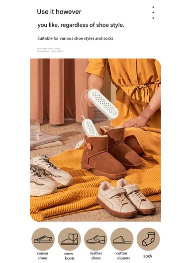 2-in-1 Multi-Function Shoe Dryer &amp; Foot Warmer With Massage Rollers ST-09 (L25 x W23 x H5)cm