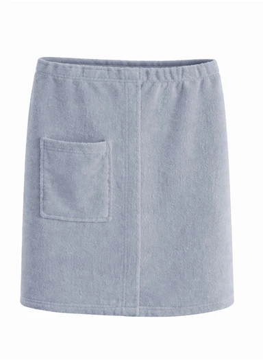 Adjustable Wearable Bath Towel Wrap With Pocket - Blue