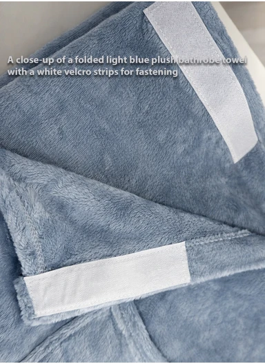 Adjustable Wearable Bath Towel Wrap With Pocket - Blue