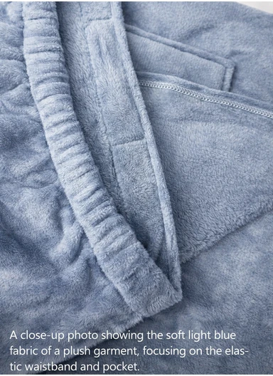 Adjustable Wearable Bath Towel Wrap With Pocket - Blue