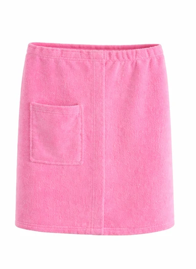 Adjustable Wearable Bath Towel Wrap With Pocket - Pink