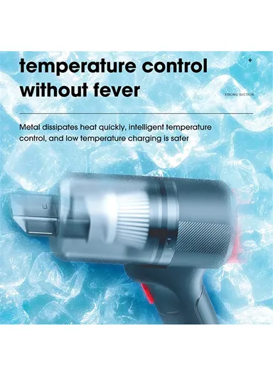 12V 5000Pa Handheld High-Power Car Vacuum Cleaner with Extended Nozzle for Deep Interior Cleaning