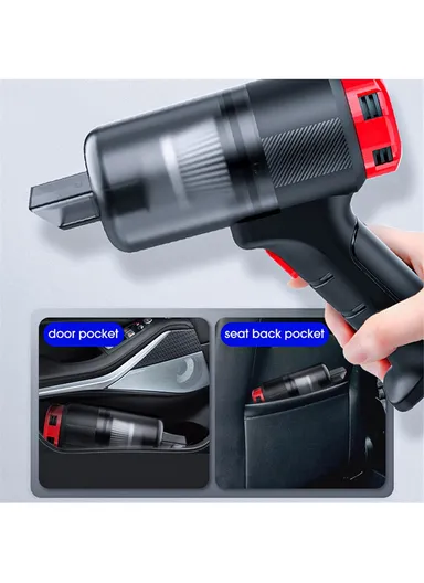 12V 5000Pa Handheld High-Power Car Vacuum Cleaner with Extended Nozzle for Deep Interior Cleaning