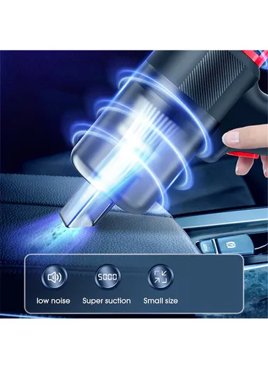 12V 5000Pa Handheld High-Power Car Vacuum Cleaner with Extended Nozzle for Deep Interior Cleaning