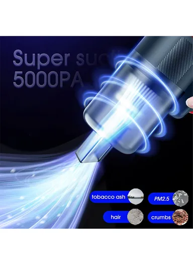 12V 5000Pa Handheld High-Power Car Vacuum Cleaner with Extended Nozzle for Deep Interior Cleaning