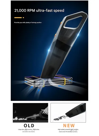 7000Pa 12V High-Power Car Vacuum Cleaner Multi-Functional Nozzle Set – C1398-1