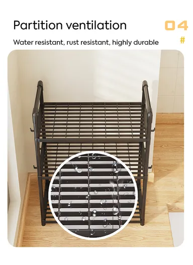 3-Layer Spice Rack Multifunctional Kitchen Storage Organizer (W50.5 x D27 x H73)cm - Black