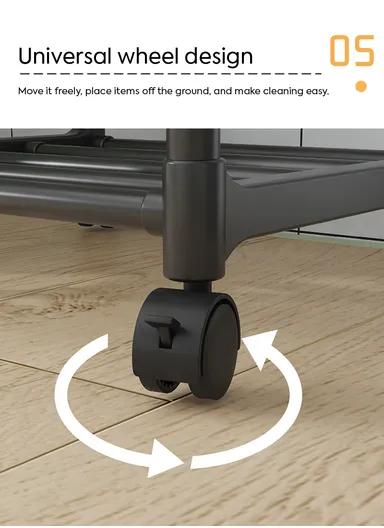 5-Tiers Freestanding Storage Rack with Multi Shelves, Slim Space-Saving Organizer  (W42 x D34 x H152)cm - Black