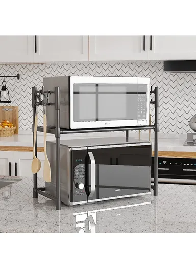 1-Tiers Versatile Multi-story Microwave and kitchen Storage Rack  (W59.5 x D33 x H50)cm - Black