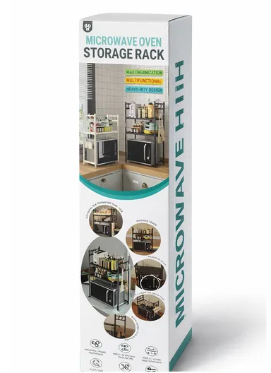 1-Tiers Versatile Multi-story Microwave and kitchen Storage Rack  (W59.5 x D33 x H50)cm - Black