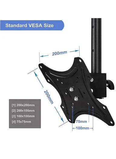 Tv Wall Mount Ceiling Tv Mount, Adjustable Tilt Swivel Hanging Tv Mount Bracket, Fits 14-32 Inch Tvs