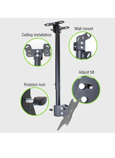 Tv Wall Mount Ceiling Tv Mount, Adjustable Tilt Swivel Hanging Tv Mount Bracket, Fits 14-32 Inch Tvs