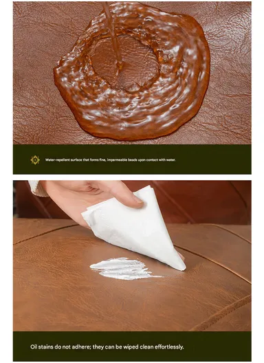 PU Leather Square Floor Cushion with EPP Filling, Waterproof &amp; Comfortable Seating Pouf (L45 × W45 × H15)cm - Chestnut Brown