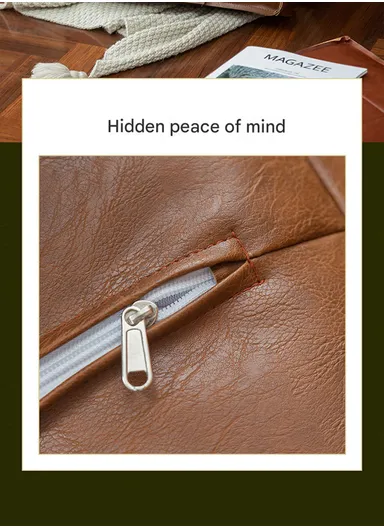 PU Leather Square Floor Cushion with EPP Filling, Waterproof &amp; Comfortable Seating Pouf (L45 × W45 × H15)cm - Beige 