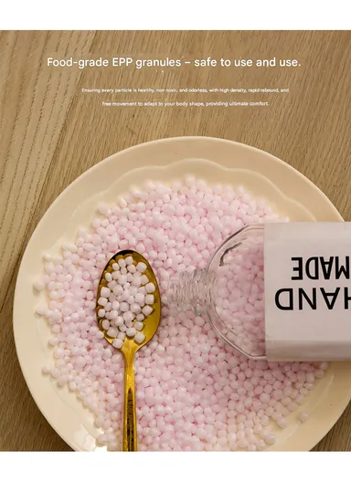 Comfort Square Rounded Floor Cushion with EPP Filling, Waterproof &amp; Durable Seating Pillow (W40 × H6)cm - Light Grey