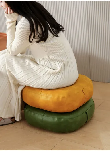 Comfort Square Rounded Floor Cushion with EPP Filling, Waterproof &amp; Durable Seating Pillow (W40 × H6)cm - Light Grey