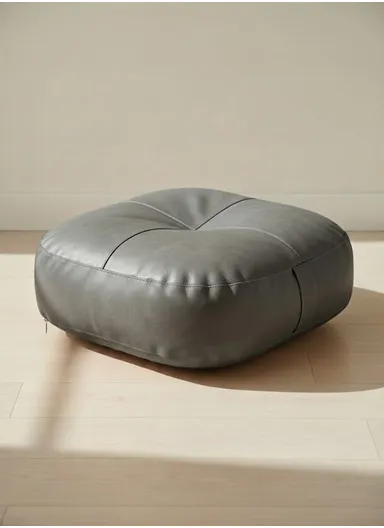 Comfort Square Rounded Floor Cushion with EPP Filling, Waterproof &amp; Durable Seating Pillow (W40 × H6)cm - Dark Grey