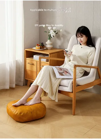 Comfort Square Rounded Floor Cushion with EPP Filling, Waterproof &amp; Durable Seating Pillow (W40 × H6)cm - Dark Grey