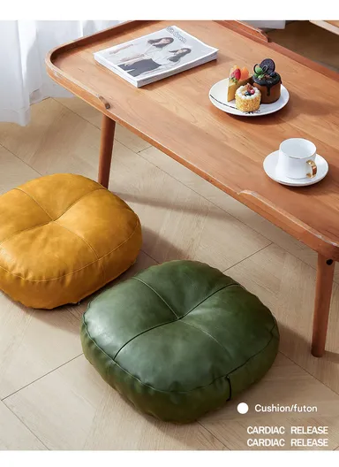 Comfort Square Rounded Floor Cushion with EPP Filling, Waterproof &amp; Durable Seating Pillow (W40 × H6)cm - Beige