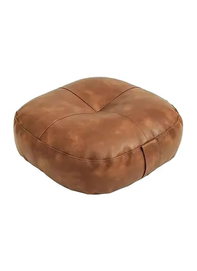 Comfort Square Rounded Floor Cushion with EPP Filling, Waterproof &amp; Durable Seating Pillow (W40 × H6)cm - Brown