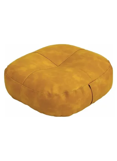 Comfort Square Rounded Floor Cushion with EPP Filling, Waterproof &amp; Durable Seating Pillow (W40 × H6)cm - Yellow