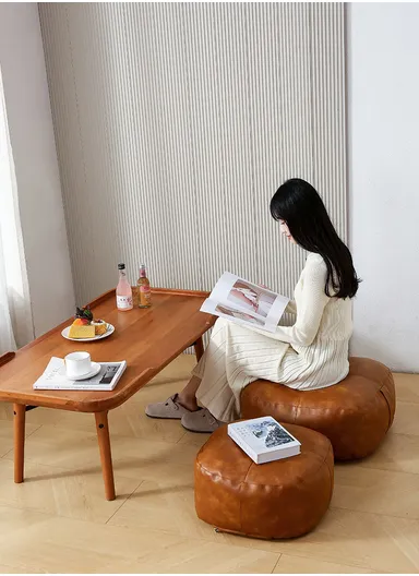 Comfort Square Rounded Floor Cushion with EPP Filling, Waterproof &amp; Durable Seating Pillow (W40 × H6)cm - Yellow