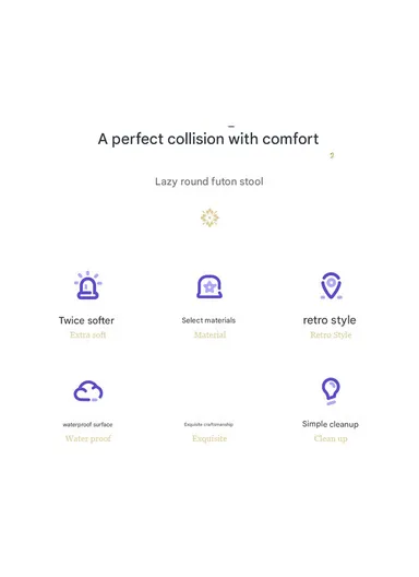 Round PU Leather Floor Cushion with Full Embroidered Design &amp; Carry Handle (D50 × H25)cm - Camel