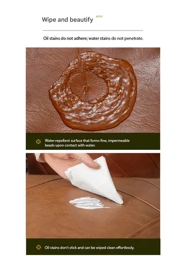 Round PU Leather Floor Cushion with Full Embroidered Design &amp; Carry Handle (D50 × H25)cm - Camel