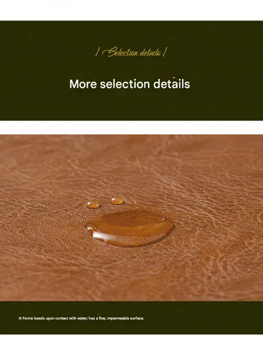 Round PU Leather Floor Cushion with Full Embroidered Design &amp; Carry Handle (D50 × H25)cm - Camel