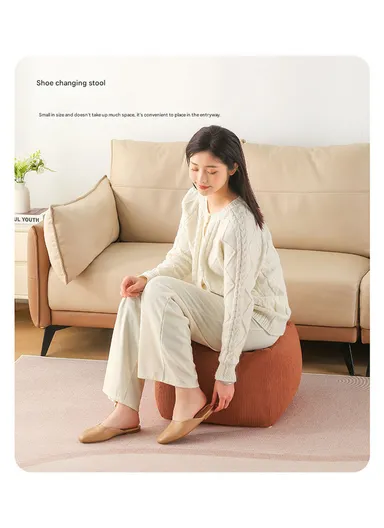 Corduroy Square Floor Cushion with EPP Filling &amp; Carry Handle (L40 × W40 × H30)cm – Camel