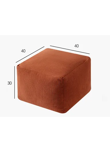 Corduroy Square Floor Cushion with EPP Filling &amp; Carry Handle (L40 × W40 × H30)cm – Camel