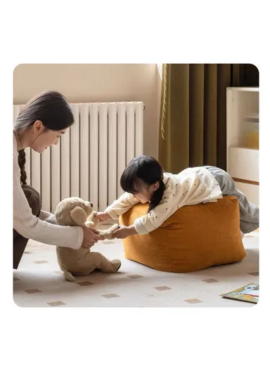 Corduroy Square Floor Cushion with EPP Filling &amp; Carry Handle (L40 × W40 × H30)cm – Yellow