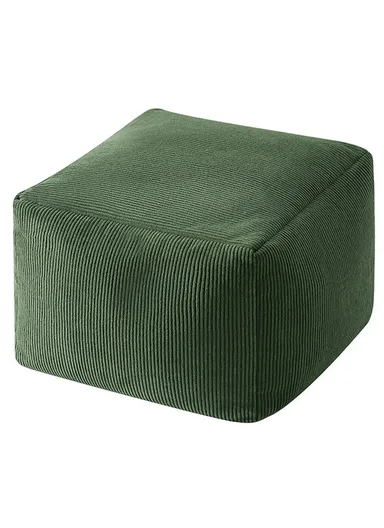 Corduroy Square Floor Cushion with EPP Filling &amp; Carry Handle (L40 × W40 × H30)cm – Green