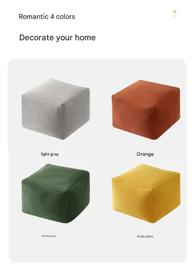 Corduroy Square Floor Cushion with EPP Filling &amp; Carry Handle (L40 × W40 × H30)cm – Green