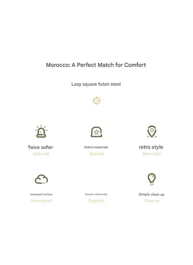 Comfort PU Leather Square Seating Cushion with Durable EPP Filling &amp; Waterproof Surface - Camel