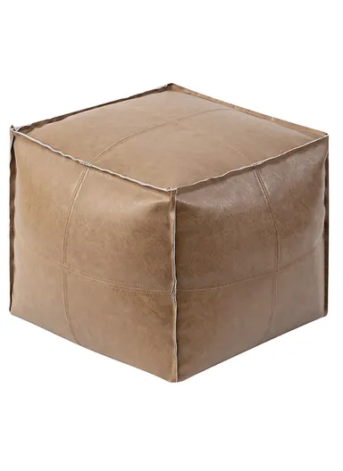 Comfort PU Leather Square Seating Cushion with Durable EPP Filling &amp; Waterproof Surface - Brown