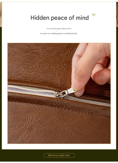 Comfort PU Leather Square Seating Cushion with Durable EPP Filling &amp; Waterproof Surface - Brown