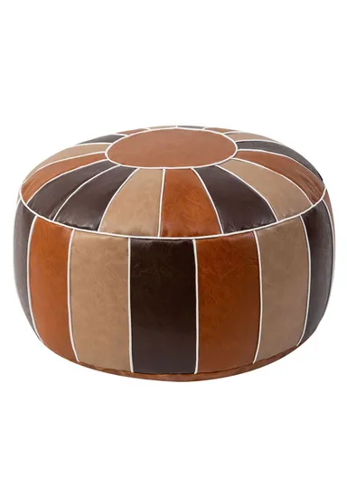 Comfort PU Leather Round Seating Cushion with Carry Handle &amp; Waterproof Surface – Multicolor