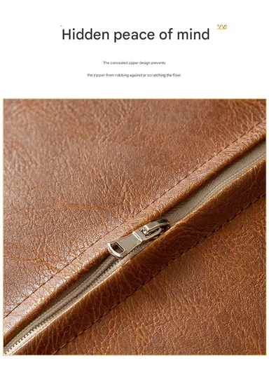 Comfort PU Leather Round Seating Cushion with Carry Handle &amp; Waterproof Surface – Multicolor