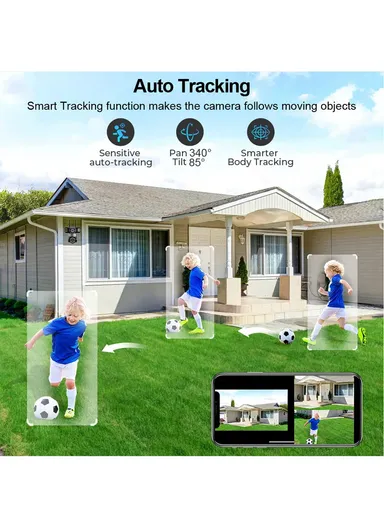 THREE-CAMERA THREE-SCREEB 2.0MP 3-Lens PTZ Wi-Fi Security Camera (App: V380 Pro) QD20