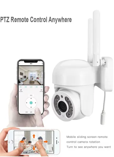 4.0MP Waterproof Smart PTZ Mini Camera with Intrusion Alarm, Humanoid Tracing &amp; Multiple Night Modes (APP: ICSEE) Q5-40R