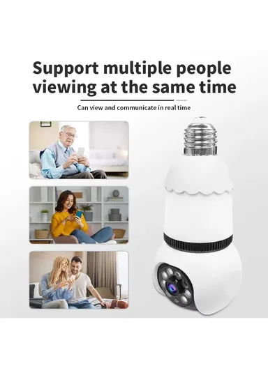 3.0MP E27 Light Bulb WiFi HD Security Camera PTZ Function with InfraRed Night Vision &amp; Motion Tracking (APP: V380 Pro) E27H/L