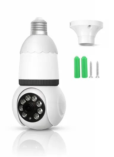 3.0MP E27 Light Bulb WiFi HD Security Camera PTZ Function with InfraRed Night Vision &amp; Motion Tracking (APP: V380 Pro) E27H/L