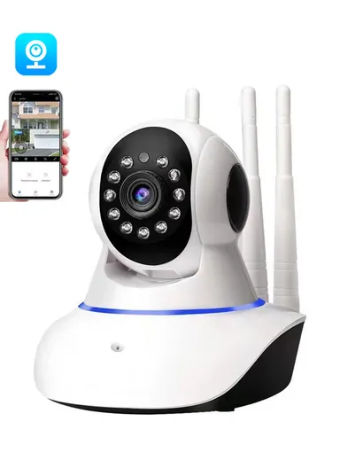 3.0MP Smart Head-Shaking WiFi Security Camera with Full-Color Night Vision, AI Human Tracking &amp; Two-Way Intercom (App: V380 Pro) Q5H 