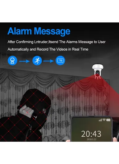 3.0MP Smart Head-Shaking WiFi Security Camera with Full-Color Night Vision, AI Human Tracking &amp; Two-Way Intercom (App: V380 Pro) Q5H 