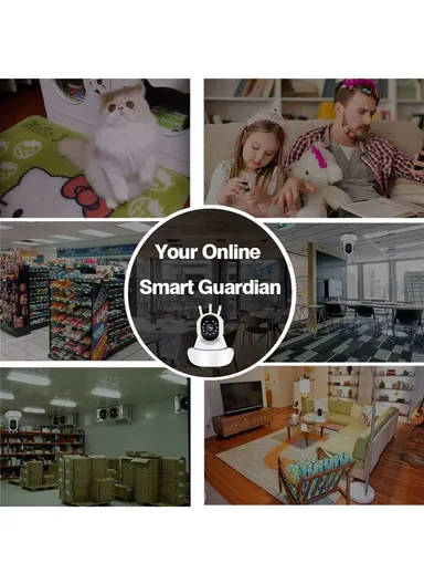 3.0MP Smart Head-Shaking WiFi Security Camera with Full-Color Night Vision, AI Human Tracking &amp; Two-Way Intercom (App: V380 Pro) Q5H 