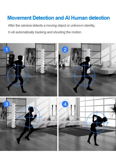 3.0MP Smart Head-Shaking WiFi Security Camera with Full-Color Night Vision, AI Human Tracking &amp; Two-Way Intercom (App: V380 Pro) Q5H 