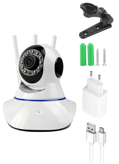 3.0MP Smart Head-Shaking WiFi Security Camera with Full-Color Night Vision, AI Human Tracking &amp; Two-Way Intercom (App: V380 Pro) Q5H 