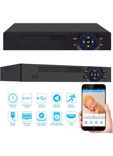 4-Channel 2.0MP AHD CCTV Kit With 1TB HDD Analog XVR Security Camera Kit (App: TSEYE) AHD8624-B1