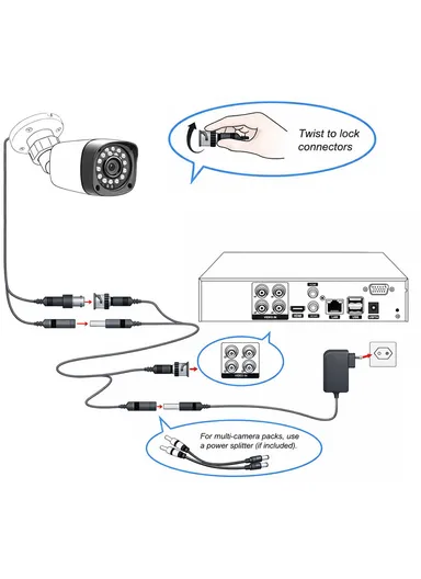 4-Channel 2.0MP AHD CCTV Kit With 1TB HDD Analog XVR Security Camera Kit (App: TSEYE) AHD8624-B1